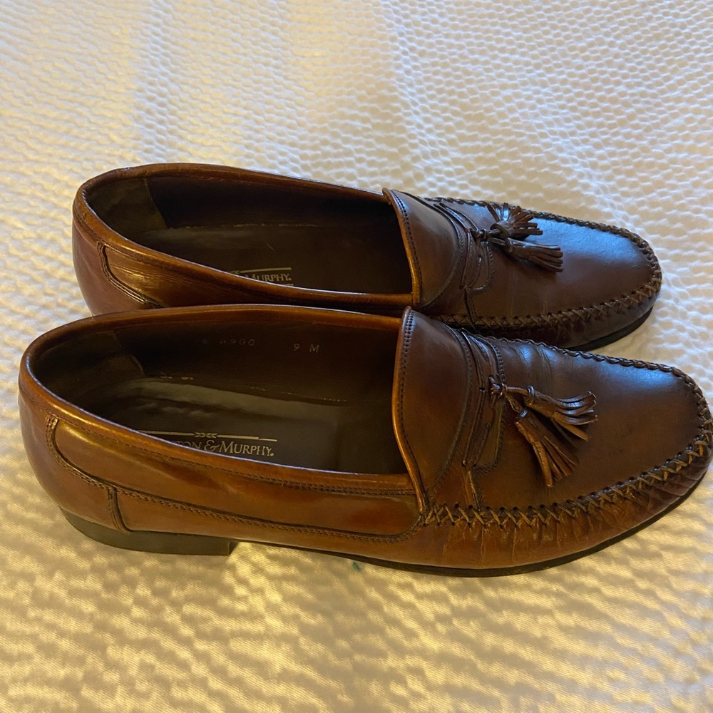 Johnston & Murphy Domani Men's Leather Loafers Shoes Size 9M Brown MADE IN ITALY